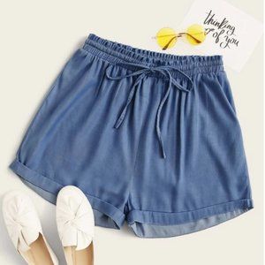 SHEIN Drawstring Shorts Blue 3X